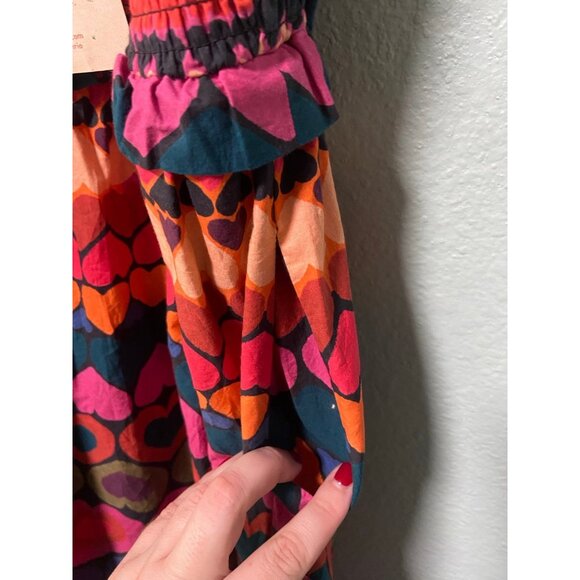 New NWT Farm Rio Anthropologie Beaded Heart Smocked Cover-Up Dress Size Small - Picture 7 of 10